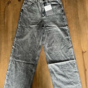 Free People Gray Straight Jeans Vintage Style